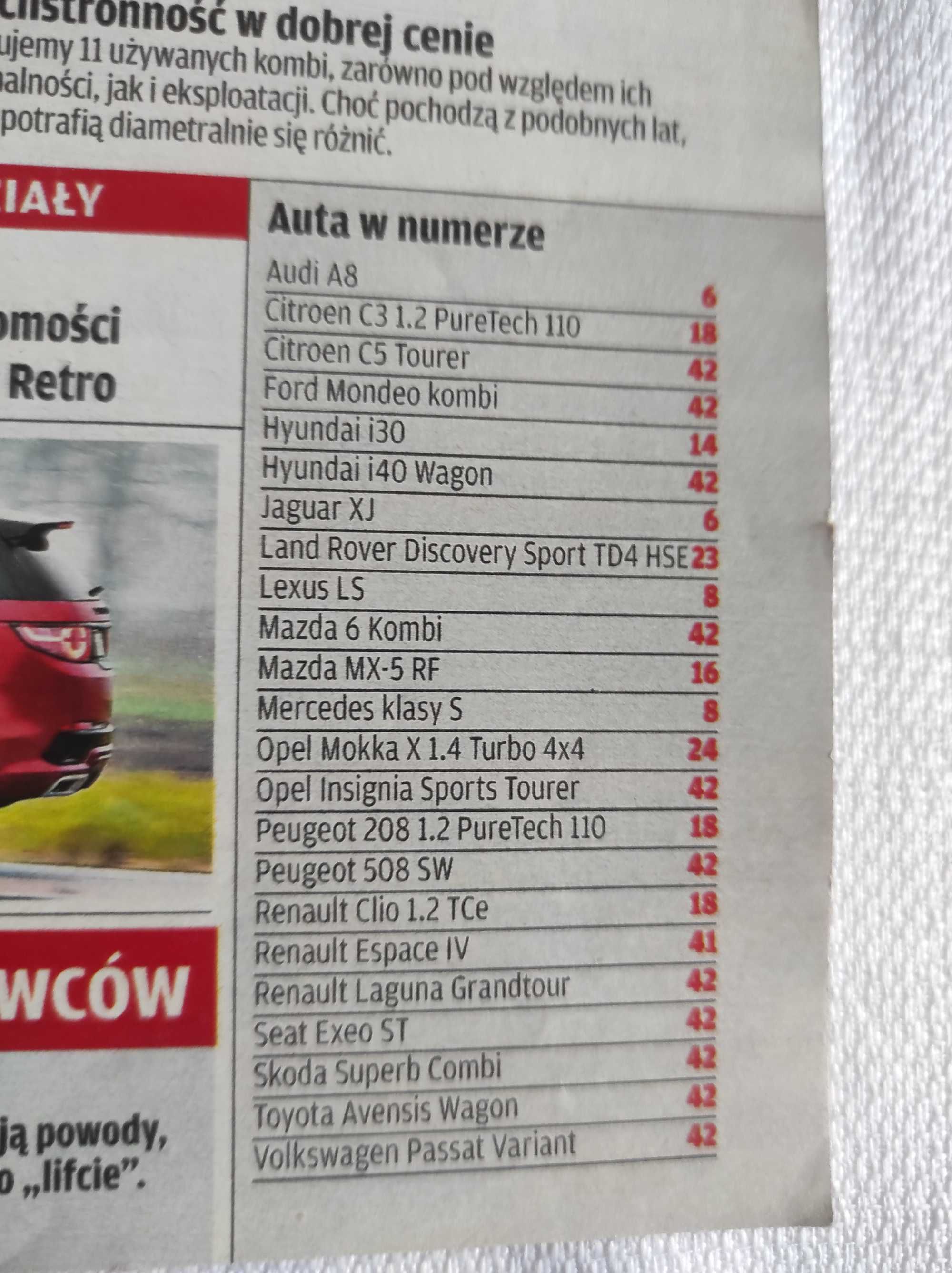 Czasopismo Motor WYSZUKAJ POJAZD 5/2017 Espace Exeo XJ MX-5 Laguna i30