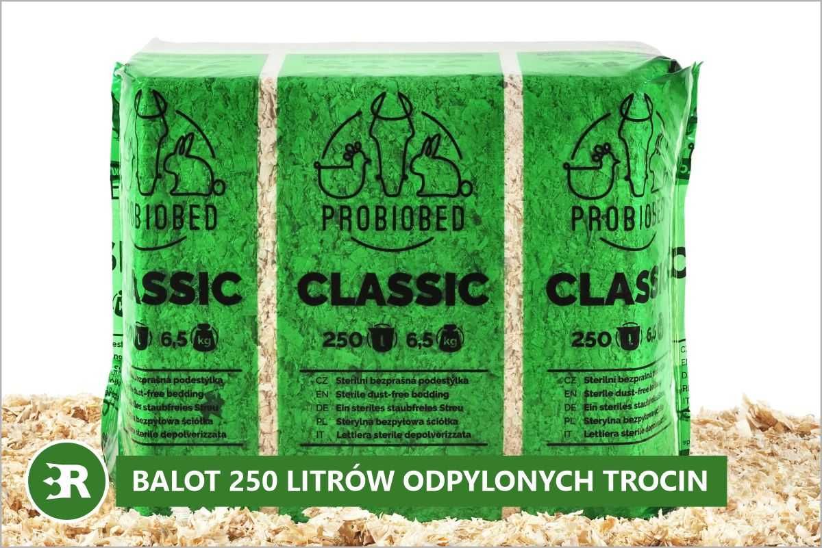 Odpylone i bezzapachowe trociny ProBioBED dla gryzoni - 250 litrów