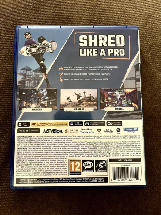 Tony Hawk’s Pro Skater 3+4 PS5