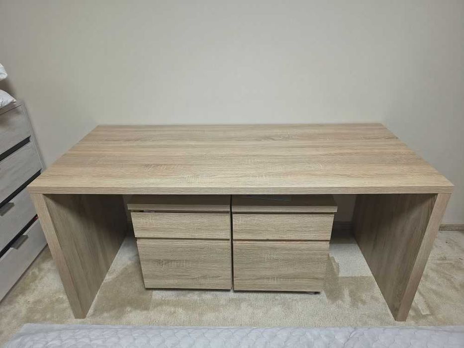 Zestaw mebli biurowych: duże biurko 160x70cm + 2 kontenerki