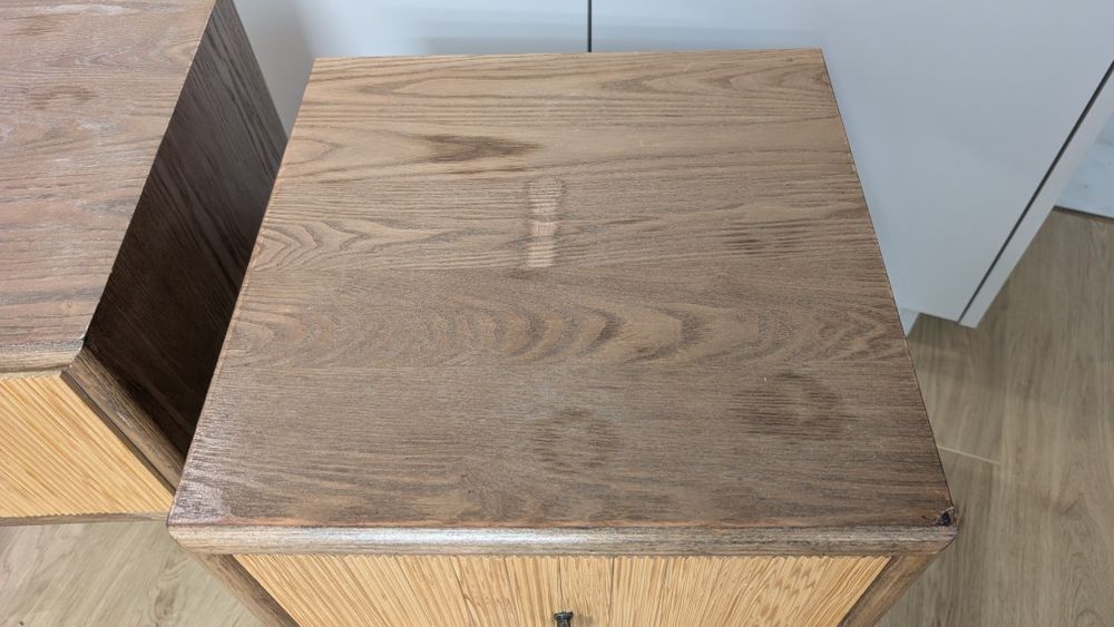 Komplet 2 szafek nocnych | Ryflowane fronty | Styl Mid-Century/Boho