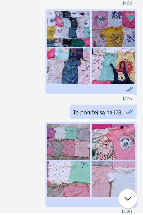 Zestaw bluzek dla dziewczynki 37szt paka r.128 i 128/134