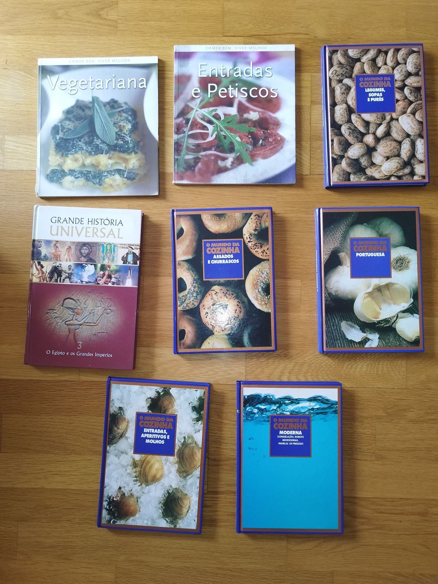 Lote de 8 livros de culinária e história