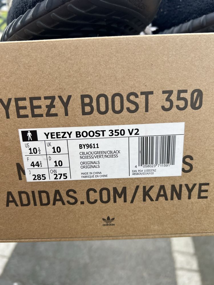 Adidas Yeezy Boost 350 V2 Core Black Green Olive buty niskie 44 2/3