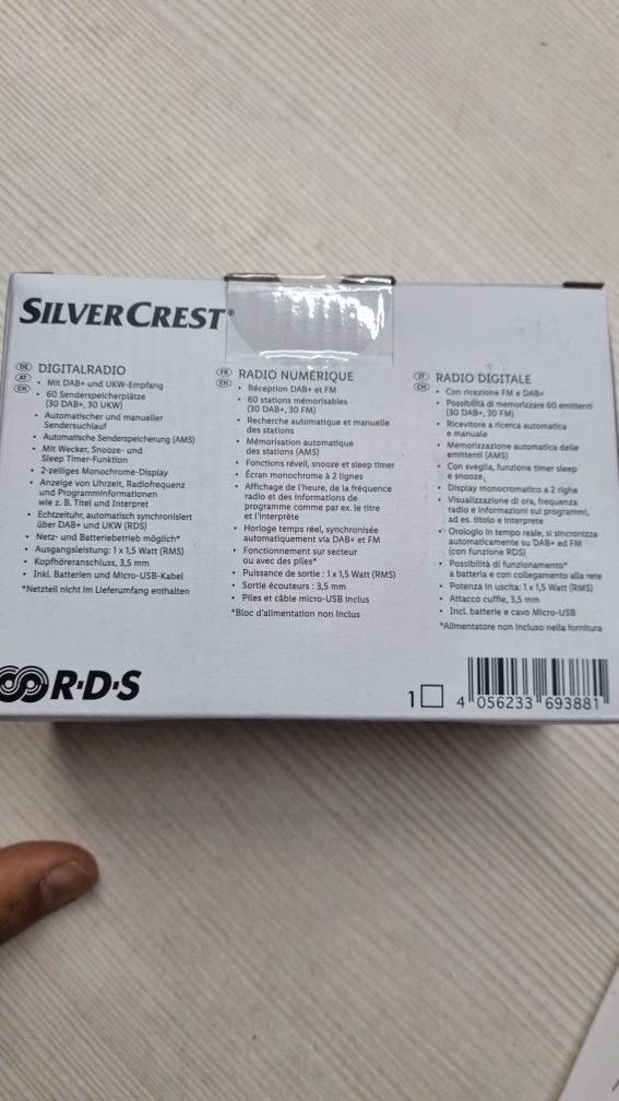 Портативний радіоприймач SilverCrest SDR 1.5 A1.