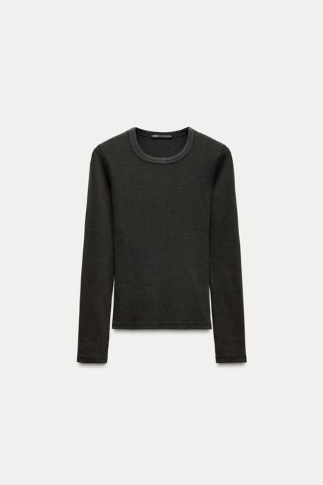 Zara сірий лонгслів