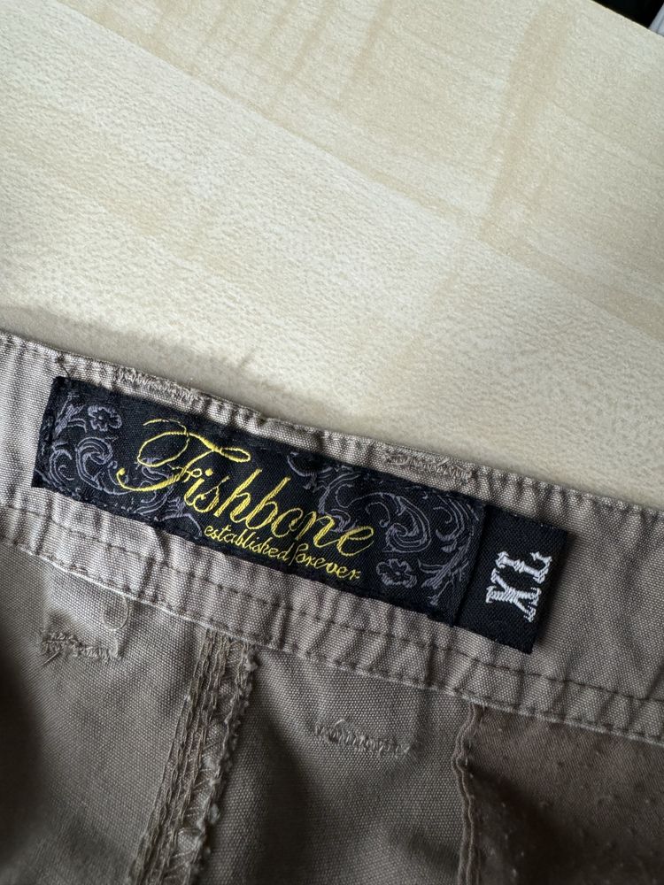 Fishbone Big Buddha beżowe spodnie cargo XL