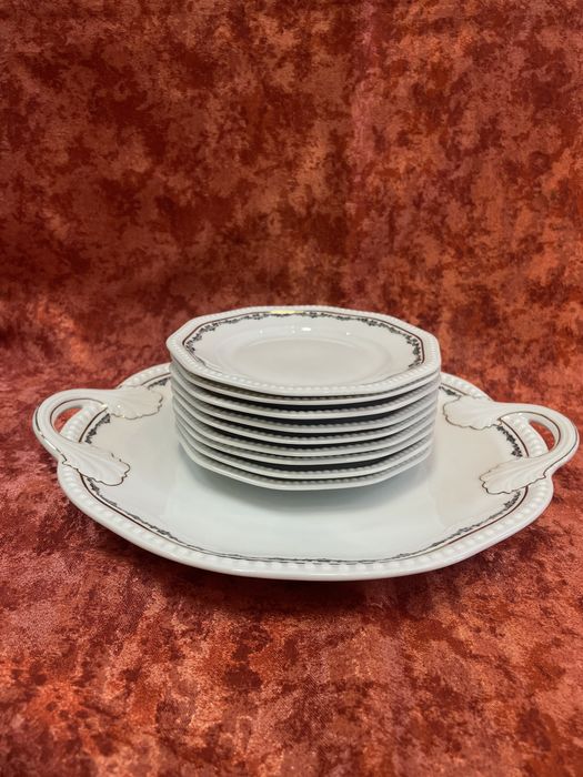 Rosenthal Perlrand talerz na ciasto + 6 talerzykow