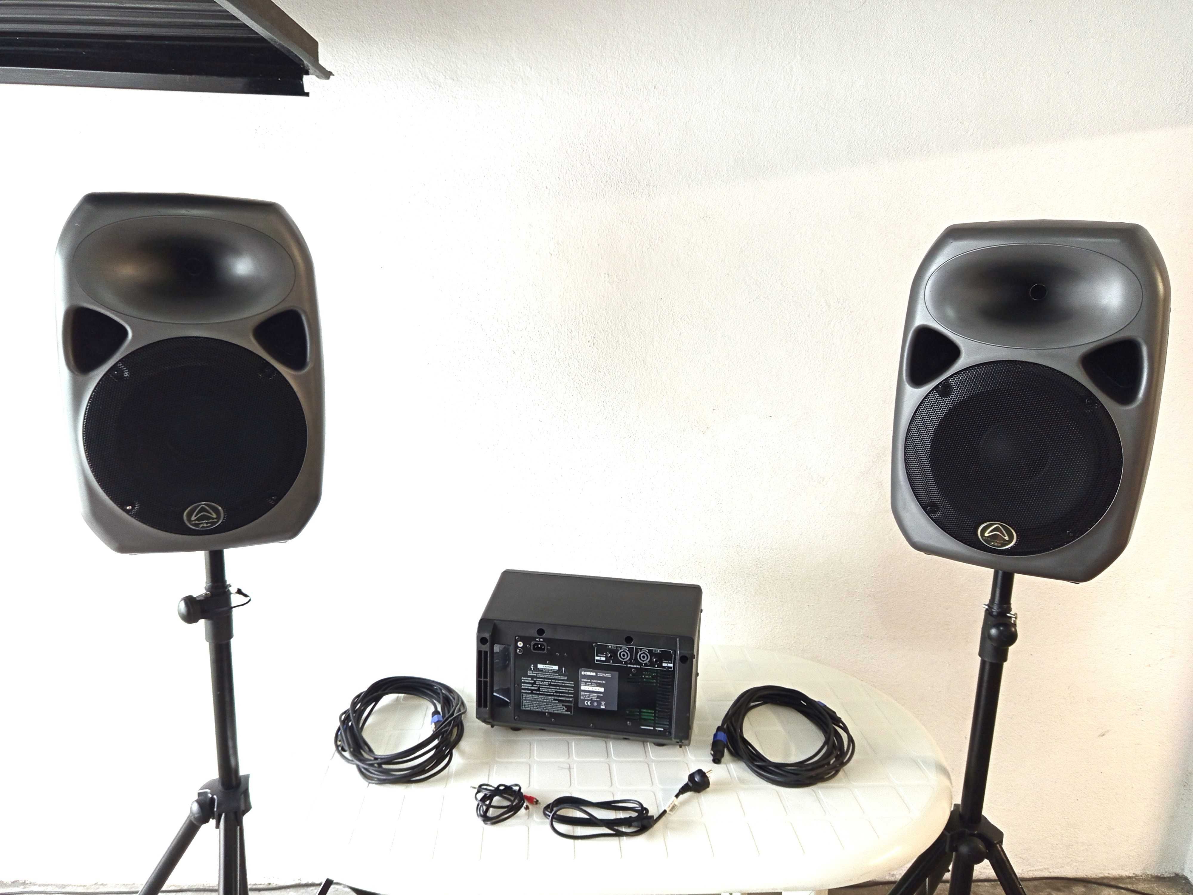 Sistema Som Colunas y Mesa Yamaha Amplificada y Tripés
