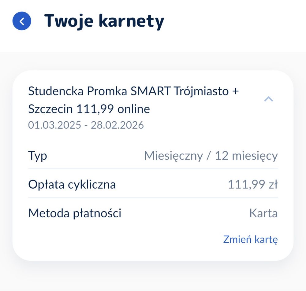 Cesja karnetu zdrofit trójmiasto+szczecin 111,99 studenckie