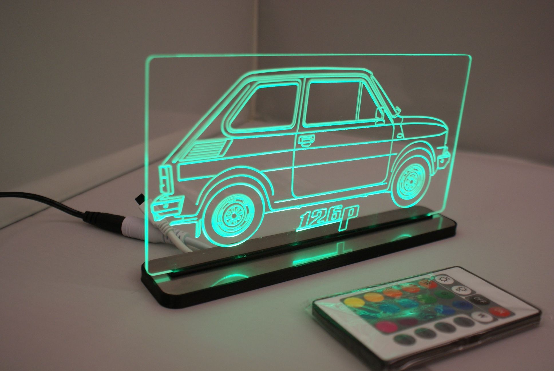 Fiat 126p logo lampka led