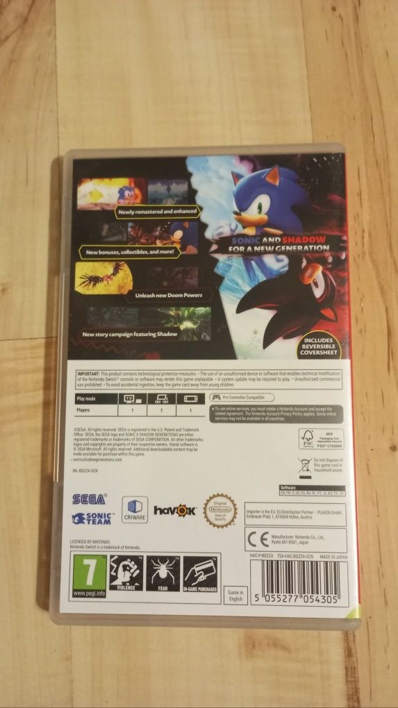 Sonic Shadow Generations gra Nintendo Switch