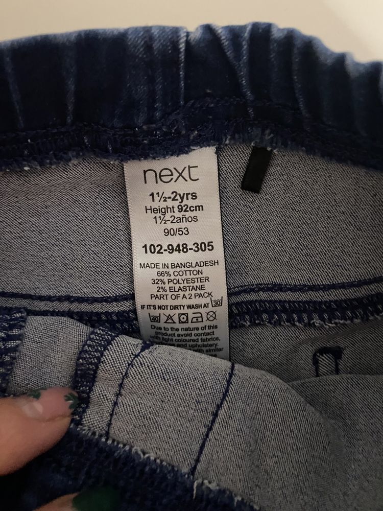 Krótkie leginsy jeansowe r 92