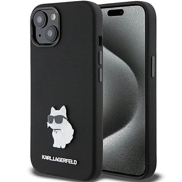 Etui Karl Lagerfeld Silicone Choupette Metal Pin na iPhone 15 Plus / 1