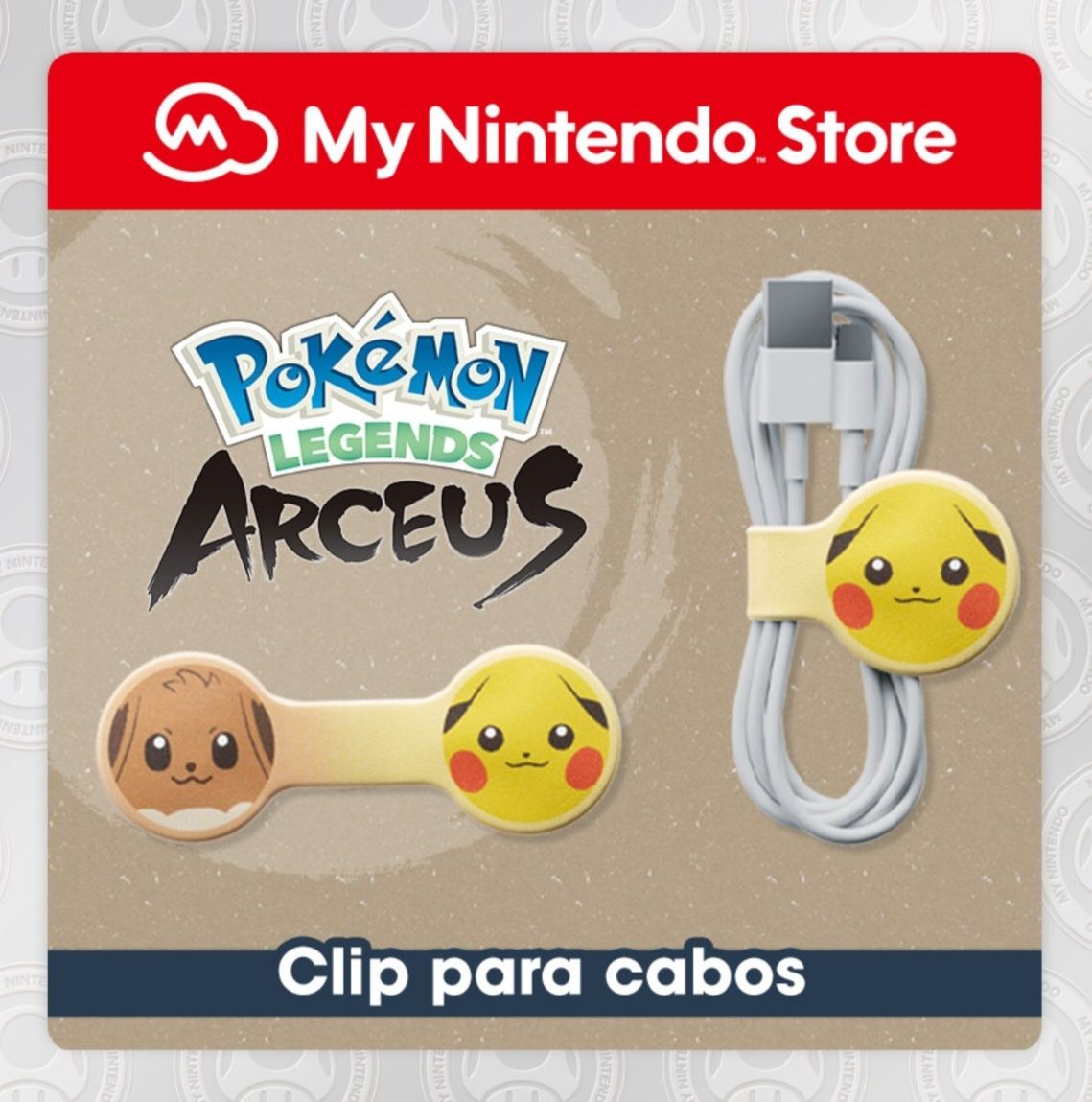 Clip para cabos Pokémon Legends: Arceus (Pikachu/Eevee)