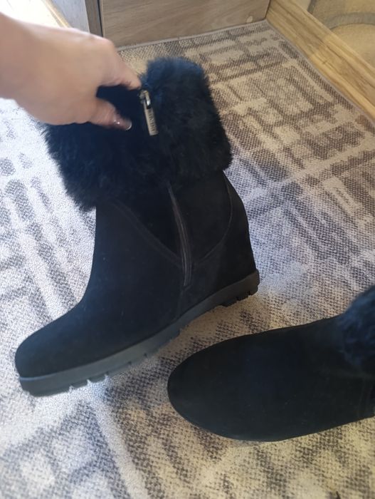 Сапоги полусапоги нат. замш.24,5