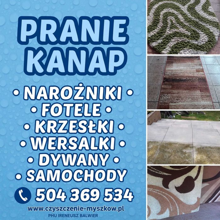 Pranie Czyszczenie Dywanów Tapicerek Tarasów PHU Ireneusz Balwierz