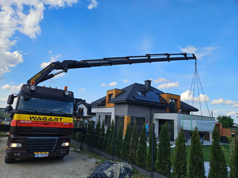 Usługi transportowe HDS transport maszyn kontener laweta dźwig TANIO