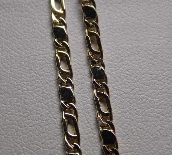 Złoty dwukolorowy łańcuszek 55 cm. 2,5 mm.