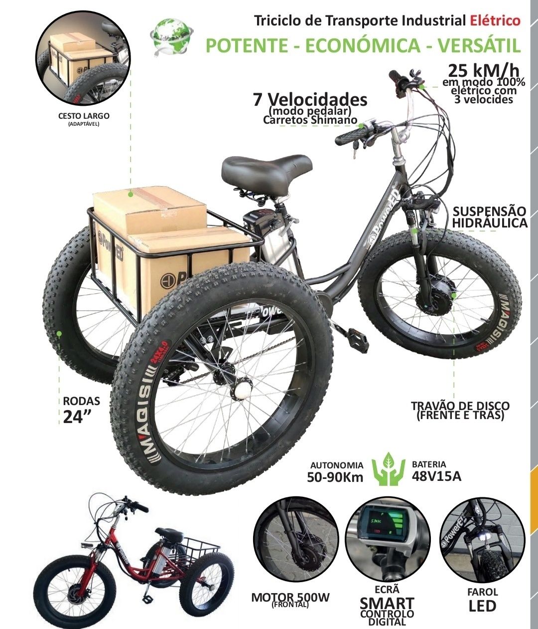 Triciclo de transporte industrial