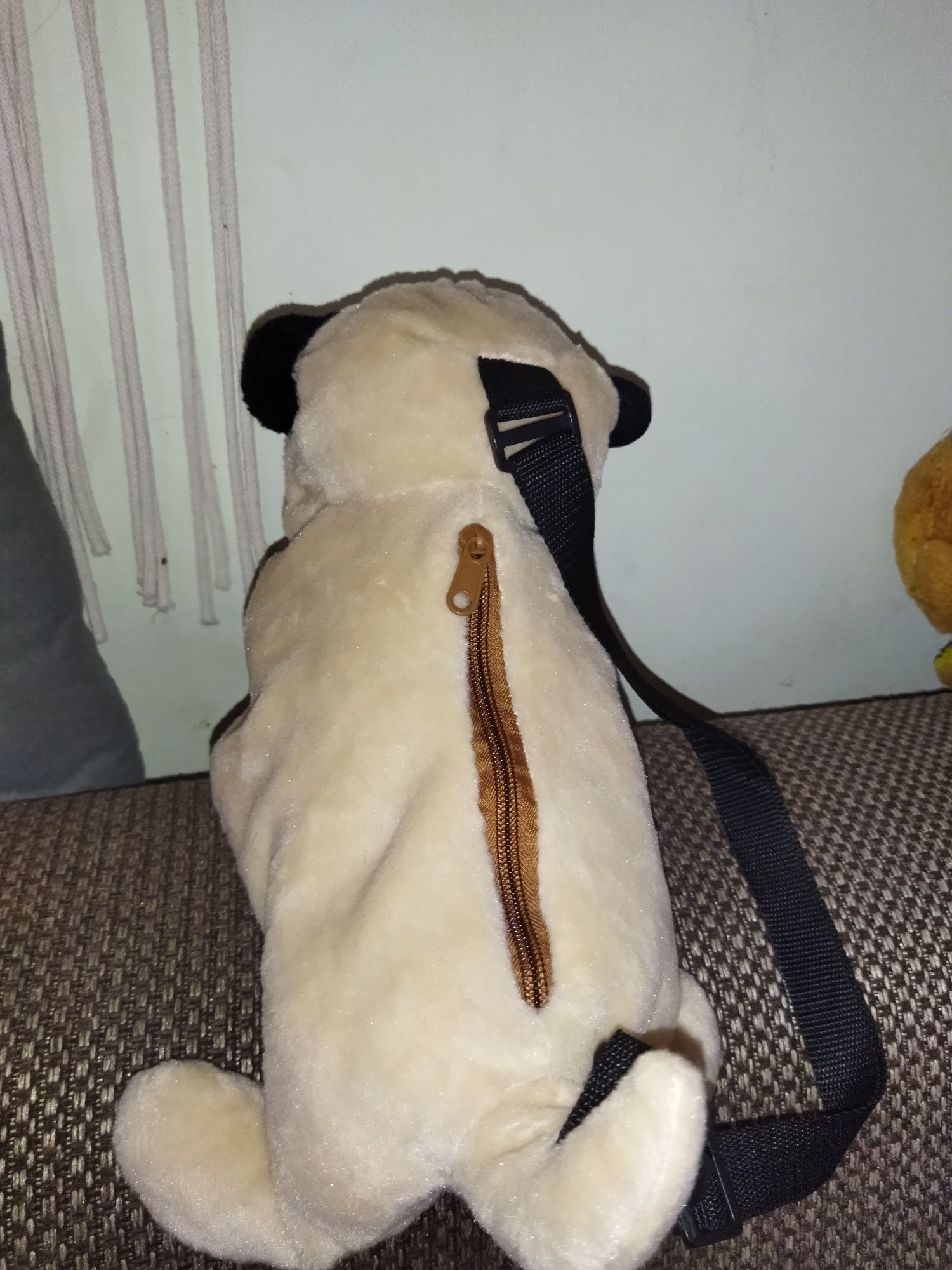 Zabawna torebka mops z pluszu