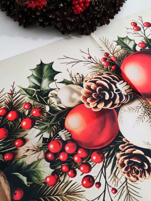 Świąteczny bieżnik bezplamowy 180 x 35