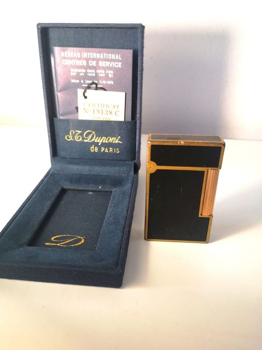 Isqueiro dupond ouro e nacre da China Azul