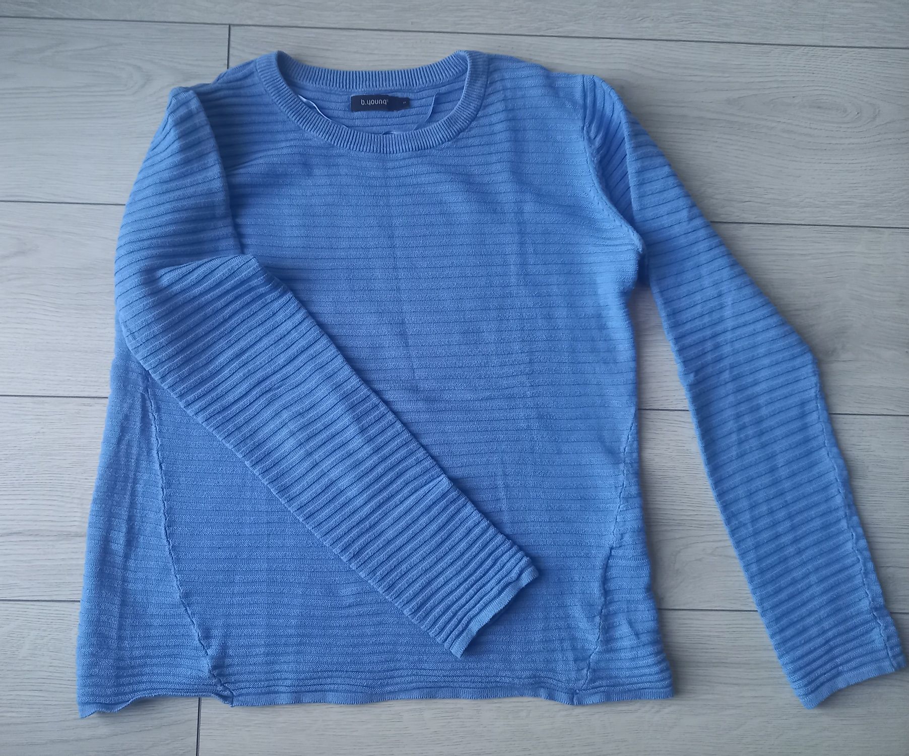 Sweter Sweterek Bluzka Bawełna Wiskoza M S Niebieski Błękitny