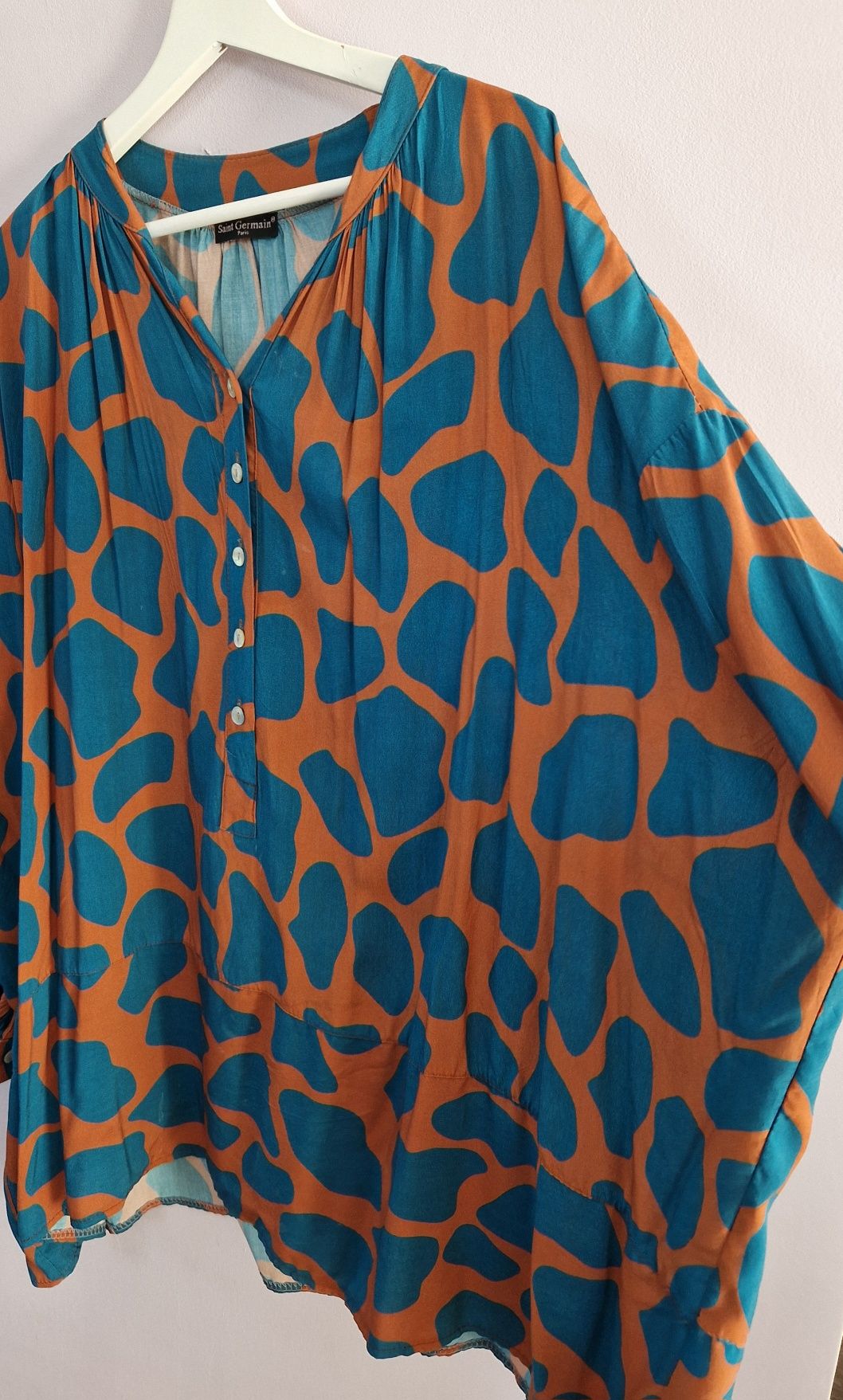 Kolorowa elegancka tunika, bluzka motyl oversize plus size XL-7XL
