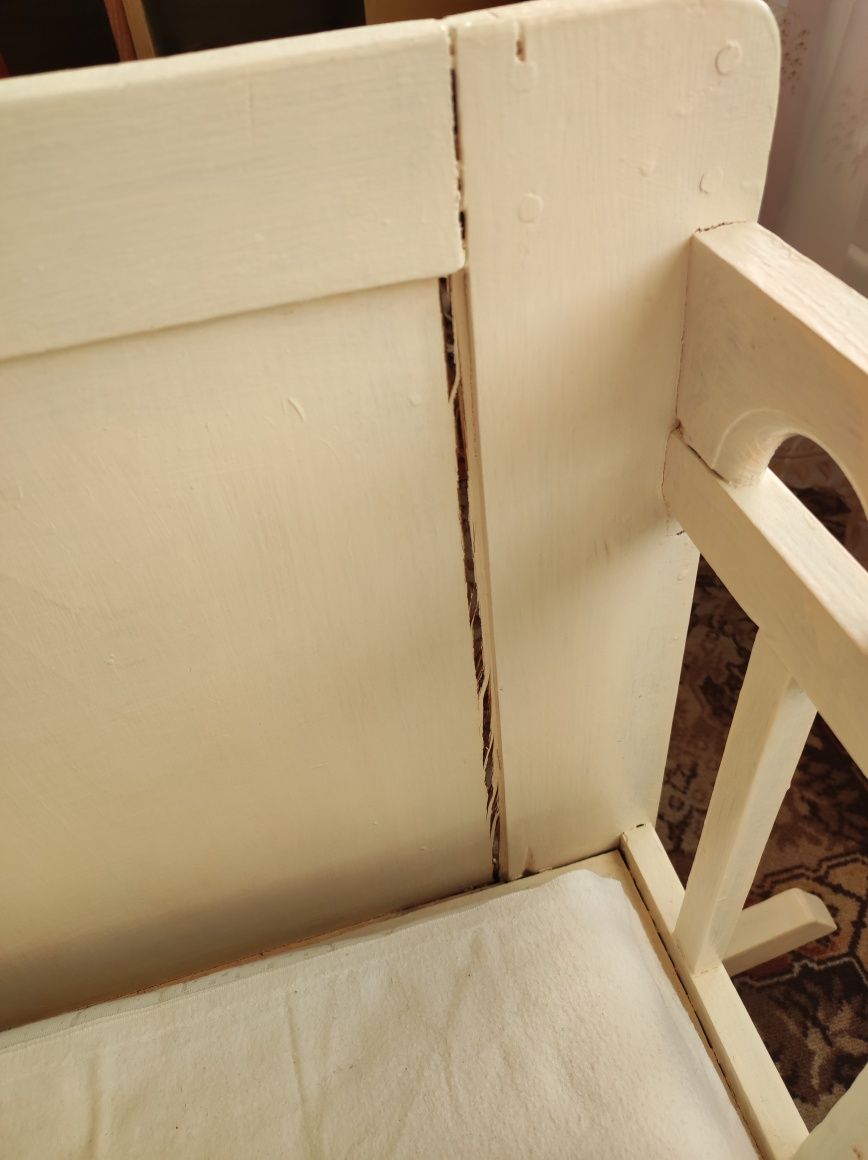 Retro kołyska biała drewniana drewno sosnowe łóżeczko dla dziecka