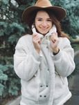 Новый белый бомбер куртка