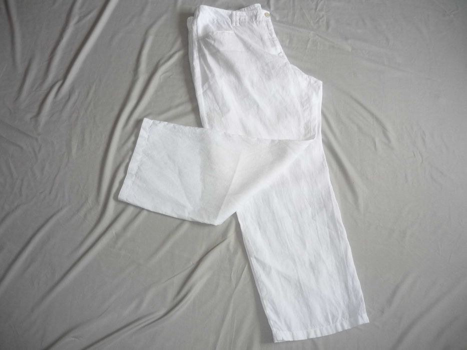 BRAX 100% Lienen білі лляні широкі штани великий розмір ідеальний стан