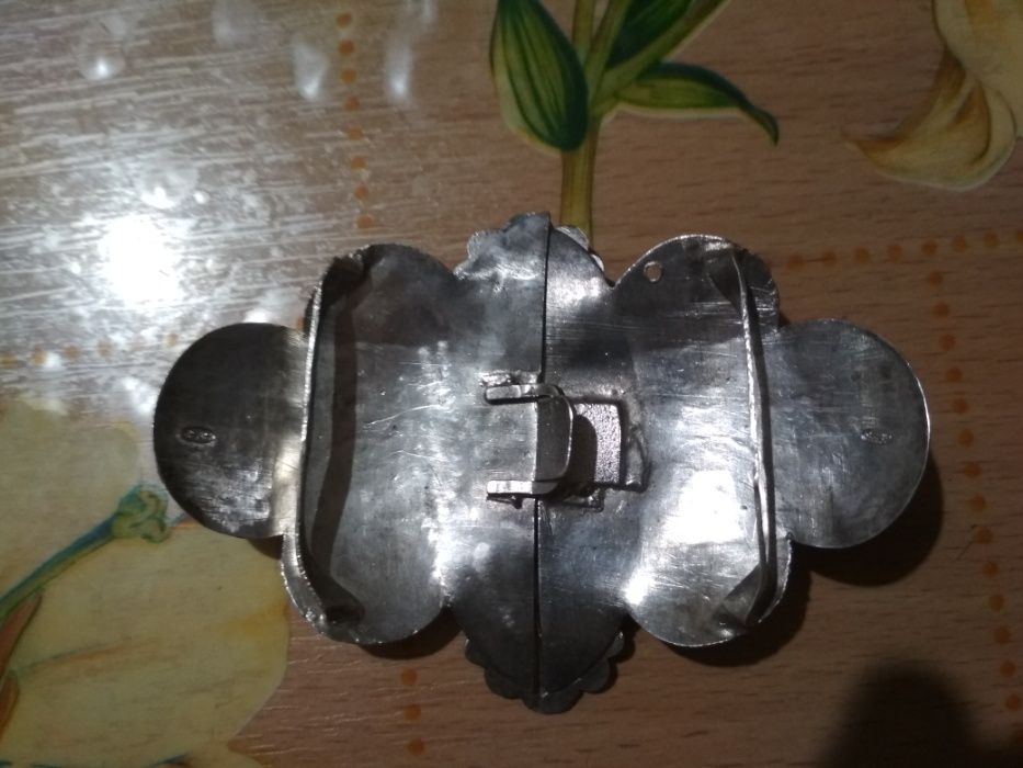 Бляха для ремня женского серебряная антикварная доревол.ручная работа