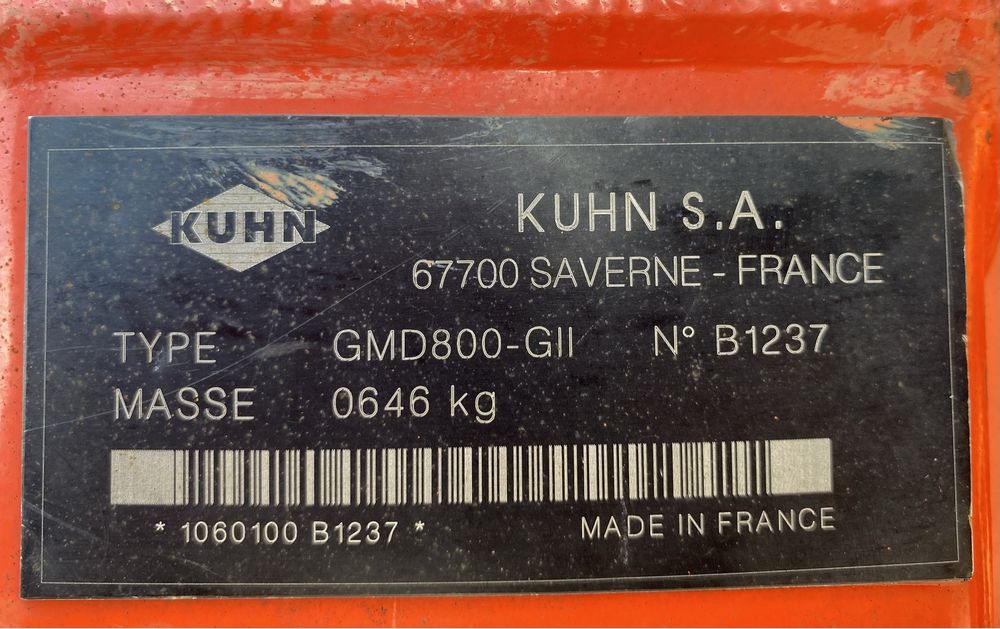 Kosiarka dyskowa KUHN GMD 800 G II Import Niemcy