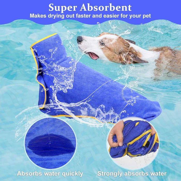 Ręcznik kąpielowy szlafrok dla psa M AovYoo shih tzu mops szpic