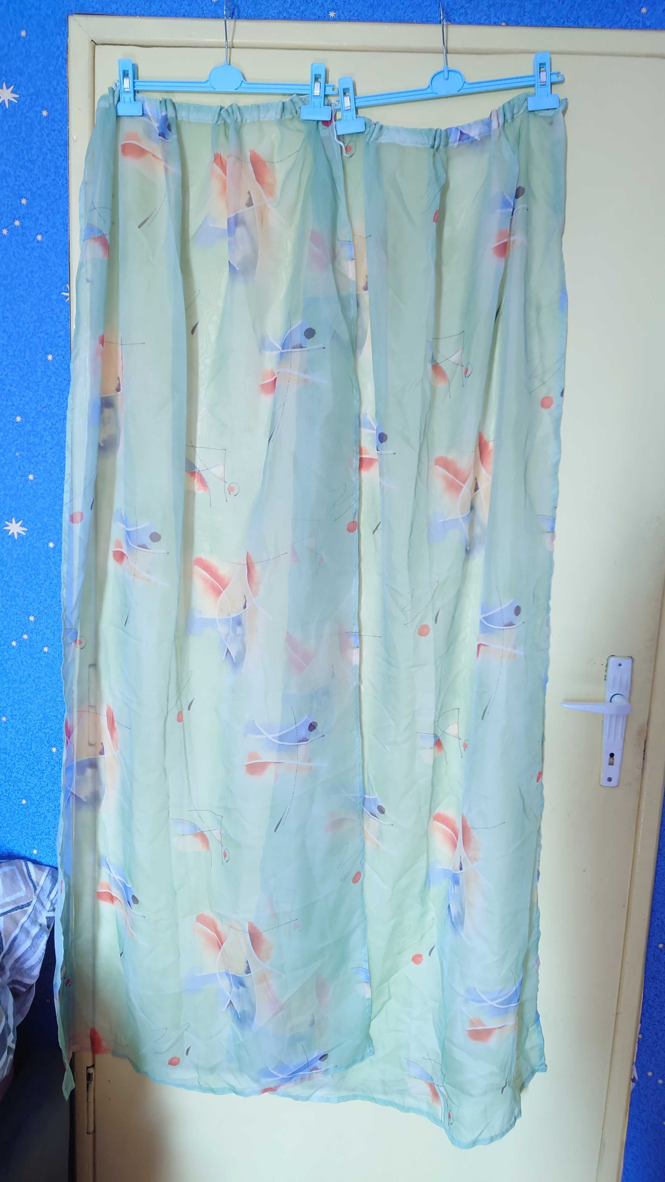 zasłona do okna zielona w wzór 4 elementy72x155cm