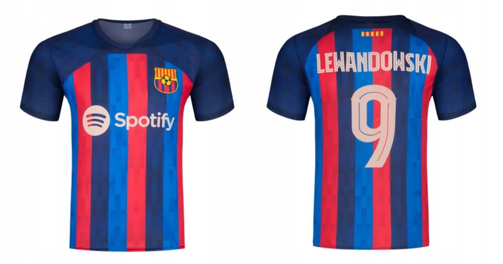 Strój Koszulka Fc Barcelona Robert Lewandowski 92-170 cm Piłkarski