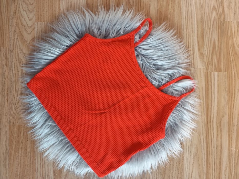 Crop top pomarańczowo czerwony