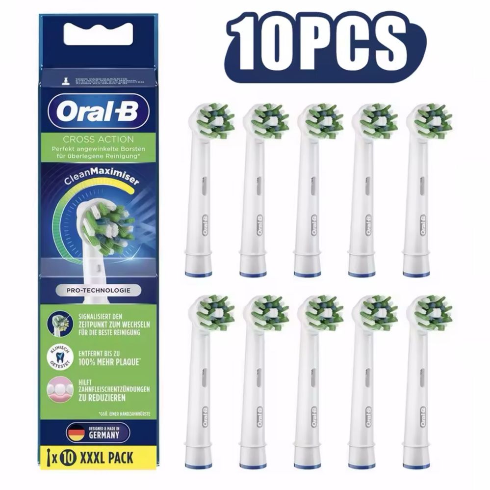 10шт Змінні насадки для елетричної щітки Oral-B CROSSACTION EB50RB-10