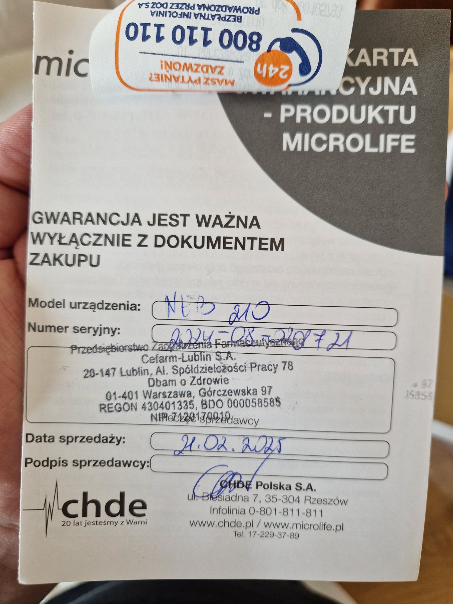 NOWY 5 lat GW inhalator Microlife NEB210