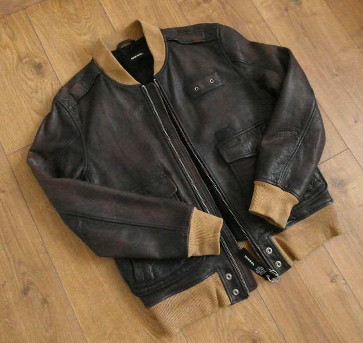 Kurtka skórzana męska DIESEL skóra PILOTKA lotnicza AVIATOR L