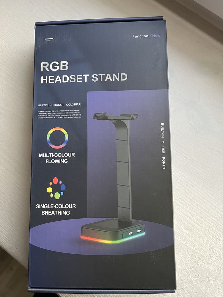 NOWY Gamingowy stojak słuchawkowy z podświetleniem LED USB