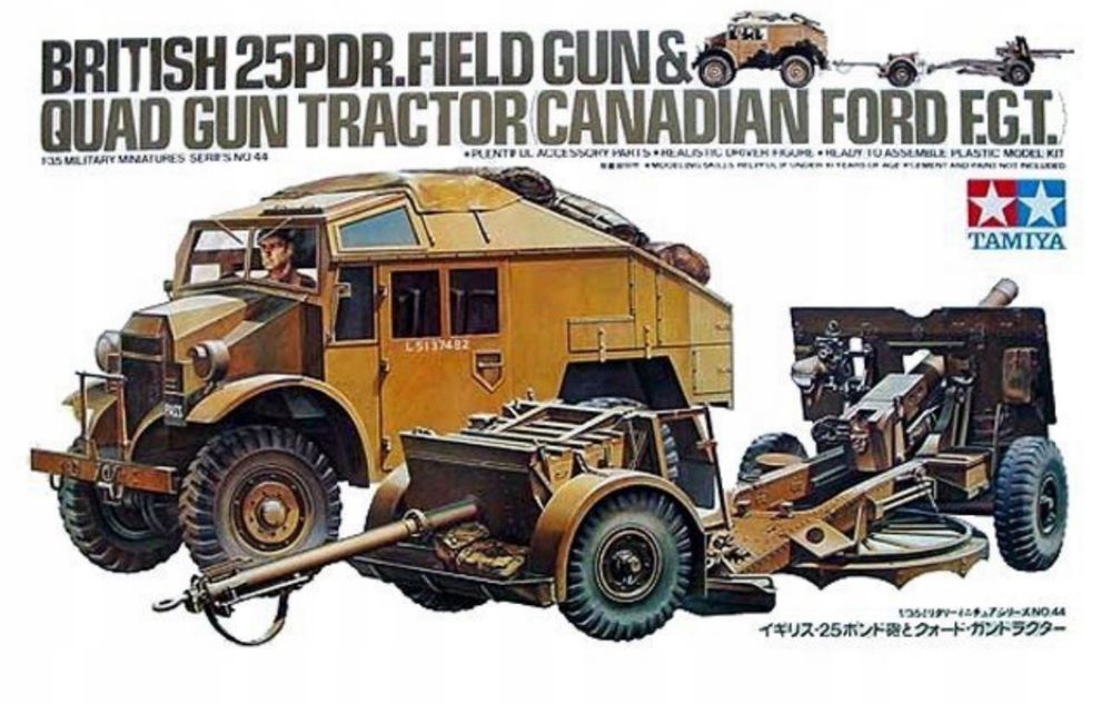 British 25PDR. Field Gun and Quad Gun Tractor skala 1:35 TAMIYA 35044