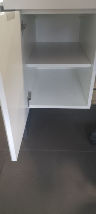 Biurko z szkłem mat biało - szare okazja