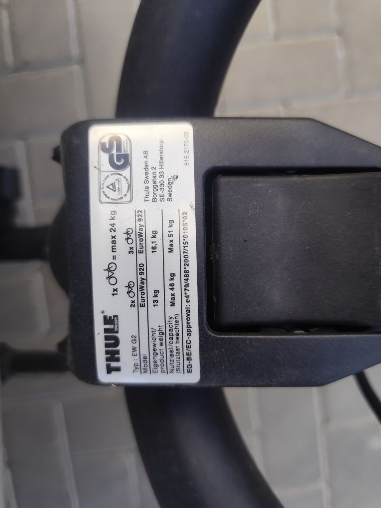 Thule Euroway 920 G2 bagażnik rowerowy na hak bdb stan