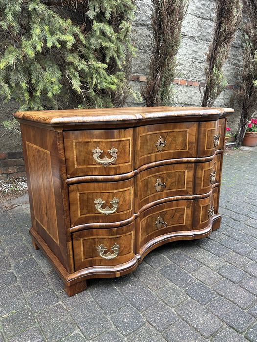 Antyczna Komoda Barokowa XVIII Wiek Intarsja Ludwik Po Renowacja
