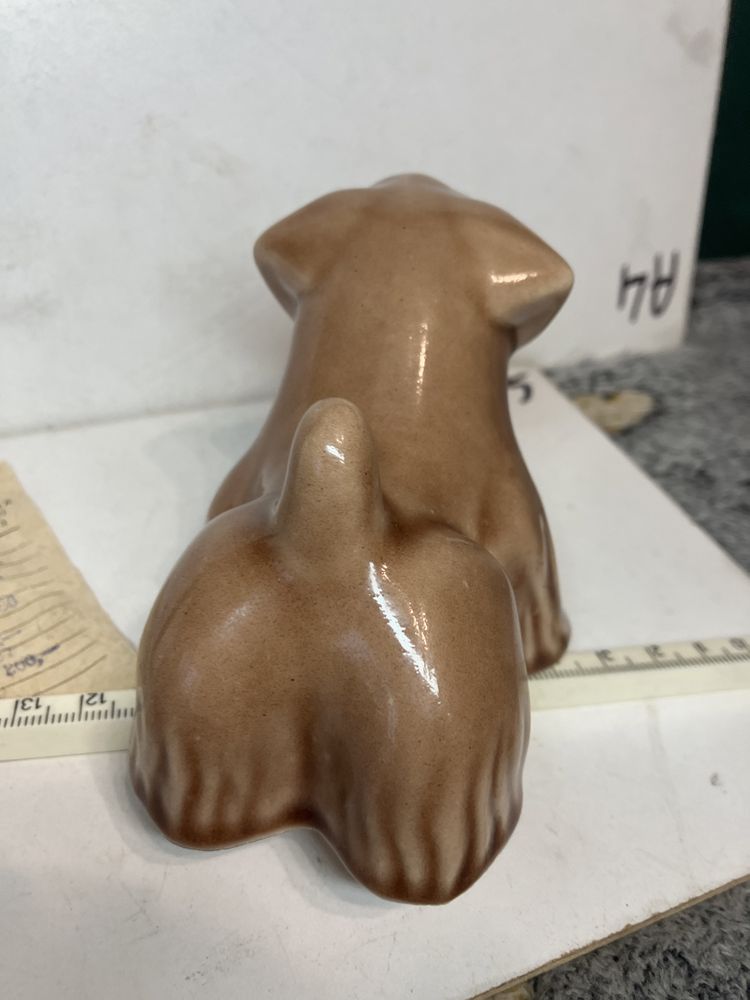 figurka ceramiczna glina poznan 1987 słodki psiak piesek