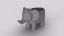 Vaso/Suporte Elefante Fofo 3D | Decoração Safari Infantil