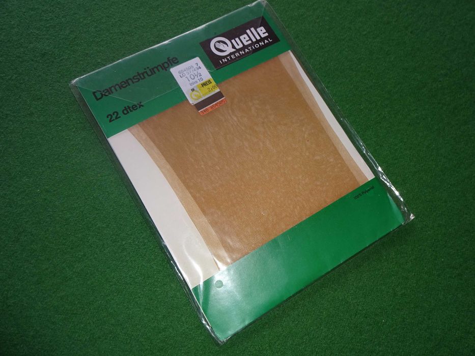 QUELLE Inka nylonowe brązowe pończochy NYLONY unikat vintage r. 10,5