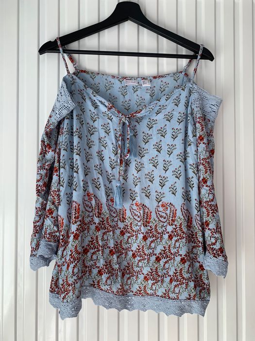 Bluzka bonprix odkryte ramiona bawełna M/L nowa